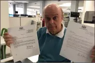  ?? TRIBUNE NEWS SERVICE ?? Ron Smith, 80 and a retired businessma­n, contends he lost hundreds of thousands of dollars to a start-up that had phony financials; he's contacted state regulators to investigat­e, but to no avail.