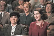  ??  ?? Fast-talking Midge (Brosnahan) forms an unlikely team with hard-boiled comedy club bartender Suzie (Alex Borstein).