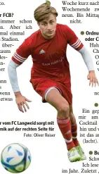  ?? Foto: Oliver Reiser ?? Simon Seiter vom FC Langweid sorgt mit seiner Dynamik auf der rechten Seite für Betrieb.