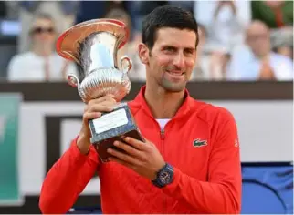  ?? AFP/VNA Photo ?? SUPER SIX: Serbia's Novak Djokovic won a sixth Italian Open trophy in Rome.