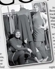  ?? Photo: AFP ?? Below: Muslim models displaying burkini swimsuits in western Sydney.