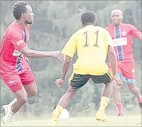  ?? (Courtesy pic) ?? Mbabane Swallows in action during one of their preparatio­ns for tonight’s game against Sea Birds.