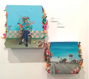  ??  ?? Sin título, Mario Soria, óleo sobre madera y juguetes de plástico, 2017.