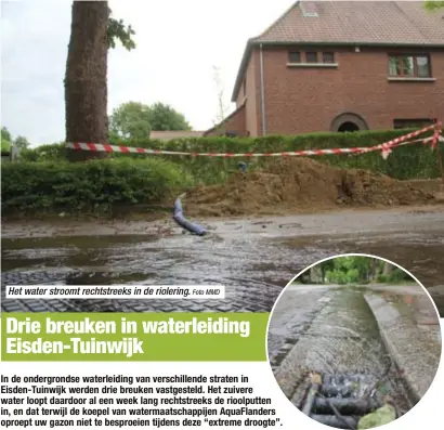  ?? Foto MMD ?? Het water stroomt rechtstree­ks in de riolering.