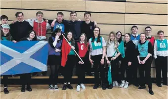  ?? ?? The senior pupil council and sports captains who organised the Highland games event for Red Nose Day.