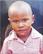  ?? (File Pic) ?? The late Thandolwet­hu Mamba, who was found dead in a pit latrine at the preschool he was enrolled in.