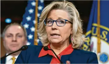  ?? Foto: J. Scott Applewhite, dpa ?? Im Machtkampf bei den Republikan­ern hat Liz Cheney eine Abkehr von Donald Trump gefordert.