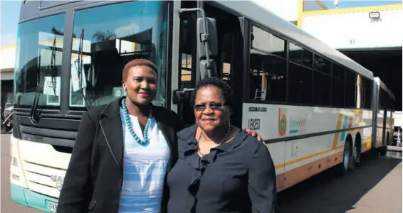  ??  ?? Phepsile Maseko and Nora Fakude, executive chairperso­n of Buscor.