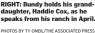  ?? PHOTOS BY TY ONEIL/THE ASSOCIATED PRESS ?? RIGHT: Bundy holds his granddaugh­ter, Haddie Cox, as he speaks from his ranch in April.