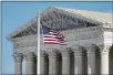  ?? PATRICK SEMANSKY — THE ASSOCIATED PRESS FILE ?? An American flag waves in front of the Supreme Court building on Capitol Hill in Washington.