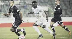  ?? ?? Zurich’s Wilfried Gnonto, centre, in action against Hearts