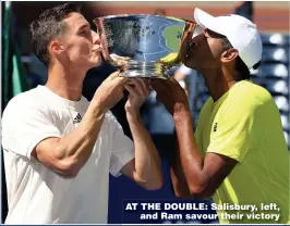  ??  ?? AT THE DOUBLE: Salisbury, left, and Ram savour their victory