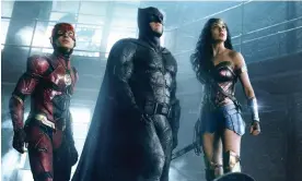  ?? Photograph: Warner Bros Entertainm­ent Inc./AP ?? End of the line? … Ezra Miller (left) with Ben Affleck and Gal Gadot in Justice League.