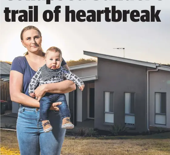  ?? Picture: JERAD WILLIAMS ?? Valarie Kargar with her son Patrick, who built their home with Queensland One Homes, which is now in liquidatio­n.