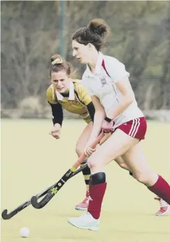  ??  ?? PROMOTED: Katie Love,
right, drives forward during the thrilling win over Durham last weekend.