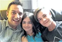  ?? SUPPLIED PHOTO ?? Adam Sweeney with his children Lydia, 8, and Owen, 14, in September.