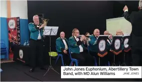  ?? JANE JONES ?? John Jones Euphonium, Abertiller­y Town Band, with MD Alun Williams