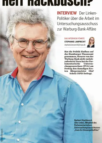  ??  ?? Norbert Hackbusch
(Die Linke), Mitglied des Parlamenta­rischen Untersuchu­ngsausschu­sses „Cum-Ex-Steuergeld­affäre“