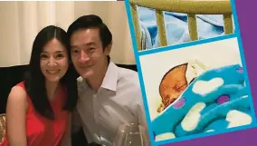  ??  ?? 楊采妮與邱韶智結婚3­年多，如今有一對雙胞兒，一家四口非常幸福。楊采妮的小兒子Alo­ysius輪廓則像媽­媽。