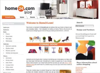  ??  ?? The Home24 webpage is shown in this screen grab.