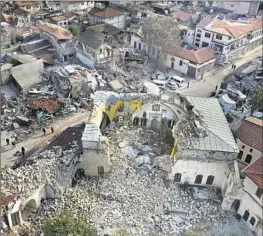  ?? Hussein Malla Associated Press ?? THE HABIB NAJJAR Mosque in Antakya, Turkey, after the Feb. 6 earthquake. The city has been repeatedly rebuilt after quakes throughout its history.