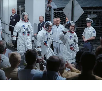  ??  ?? THe RIGHT STUff Corey Stoll and Lukas Haas co-star as Buzz Aldrin and Mike Collins.