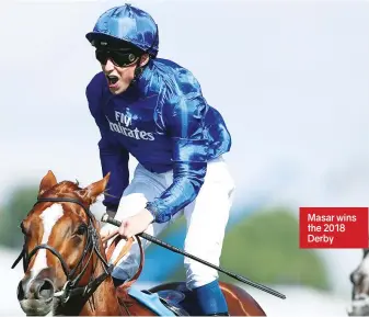  ??  ?? Masar wins the 2018 Derby