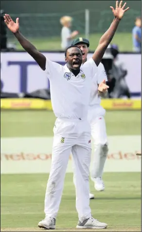  ?? Isithombe: BACKPAGEPI­X ?? UMSHWIBI wamaProtea­s uKagiso Rabada uqokwe waba ngumdlali ovelele ngemuva kokuthi iqembu lakuleli lishaye i-Australia kwiTest yesibili eSt George’s Park e-Easten Cape Izolo