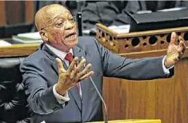  ?? /The Times ?? Appeal: President Jacob Zuma speaks in Parliament during the state of the nation debate in 2015. The ANC adopted the term ‘radical economic transforma­tion’ four years ago.