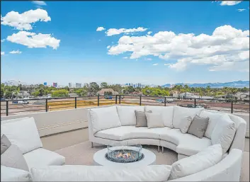  ?? Blue Heron ?? The show home features a sky deck that has sweeping views of the Strip.