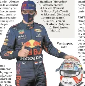  ?? ABC ?? 8. Sainz (Ferrari)
9. Alonso (Alpine)
Verstappen,
ayer