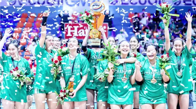  ?? PHOTOGRAPH BY RIO DELUVIO FOR THE DAILY TRIBUNE @tribunephl_rio ?? THERE’S simply no stopping College of Saint Benilde from winning the NCAA women’s volleyball title.