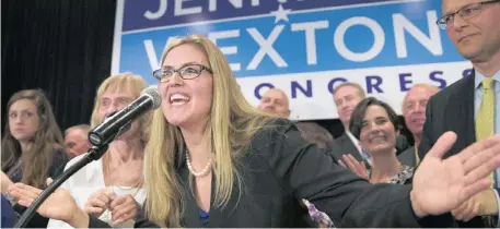  ?? African News Agency (ANA) ?? DEMOCRAT Jennifer Wexton speaks at her election party after defeating Republican Barbara Comstock, yesterday, in Dulles, Virginia. | AP