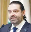  ??  ?? Prime Minister-designate Saad al Hariri