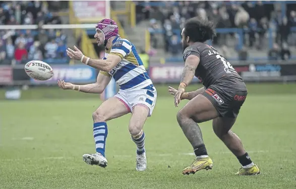  ?? ?? Action from Halifax Panthers’ home game with Sheffield Eagles last season. Pic: Simon Hall.