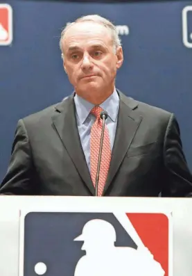  ?? LM OTERO/AP ?? MLB Commission­er Rob Manfred has the power to force a baseball season even without an agreement with the Players Associatio­n.