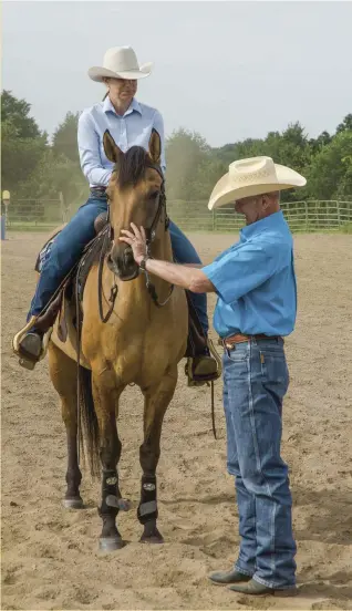  ??  ?? In a single day with trainer and judge Joe Hayes, I learned to ride more intensely and with more confidence. I also acknowledg­ed a few weak areas I can work on to achieve my long-term competitiv­e goals.