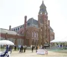  ?? ANTHONY VAZQUEZ/SUN-TIMES ?? The Pullman National Monument hosted a ceremonial groundbrea­king on Monday.