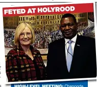  ??  ?? HIGH-LEVEL MEETING:Chaponda and Presiding Officer Tricia Marwick at the Scottish parliament in 2014