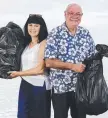  ??  ?? CRUSADERS: Warren Entsch and wife Yolande are ready for the big ocean clean-up.