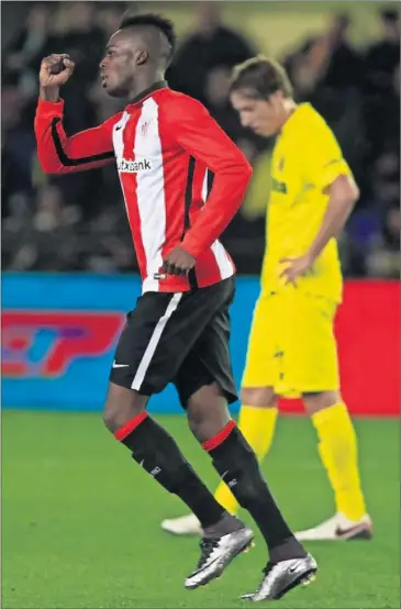  ??  ?? GOLAZO. Así celebró Williams el único tanto de un partido malo, brusco y sin muchas ocasiones.