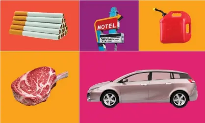  ?? ?? Items whose prices have driven inflation: Tobacco, motels, gasoline, meat and cars. Composite: Getty Images