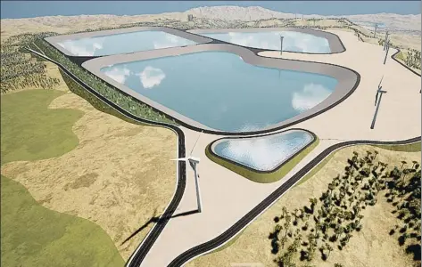  ?? GIRONÉS&RAÏMATS ?? Imatge virtual del sistema de basses que permetria generar l’energia elèctrica entre Riba-roja d’Ebre i la Fatarella