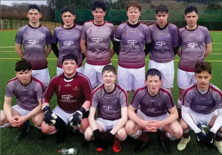  ??  ?? The Grange PPS U17s who reached the Connacht final prior to the postponeme­nt of sporting fixtures in the Covid-19 crisis on March 12th. Back row; Marc Heraghty, Josh Fallon, Daniel O’Connor, Riain Conaty (c), Ben Lomax, John Heraghty. Front row; Augustine Watters, Daniel Heneghan, Jamie Coen, Tristan Watters and Michael Langan.