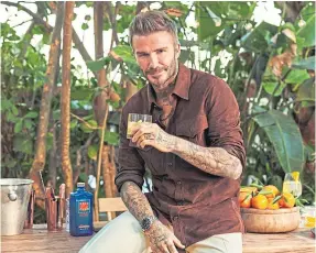  ??  ?? David Beckham is behind the new Haig Club Mediterran­ean Orange.