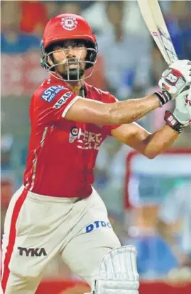  ?? BCCI ?? Wriddhiman Saha of KXIP plays a shot during his knock of 93 off 55 balls against Mumbai Indians, in Mumbai on Thursday. He hit 11 fours and three sixes.