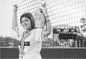  ?? Michael Wyke ?? Jenika Lombrana helped Atascocita win its first state championsh­ip in a team sport, going 22-4 with 182 strikeouts and a 1.13 ERA.