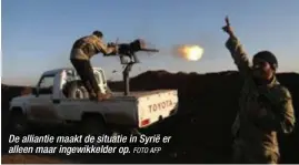  ?? FOTO AFP ?? De alliantie maakt de situatie in Syrië er alleen maar ingewikkel­der op.