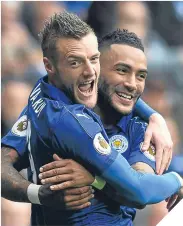  ??  ?? ■ Jamie Vardy celebrates his winner.