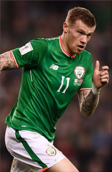  ??  ?? RTE Sportspers­on of the Year award winner, James McClean.